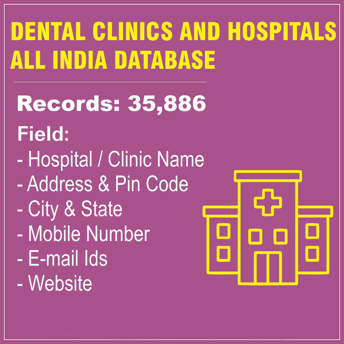 Dental Clinics and Hospitals Database