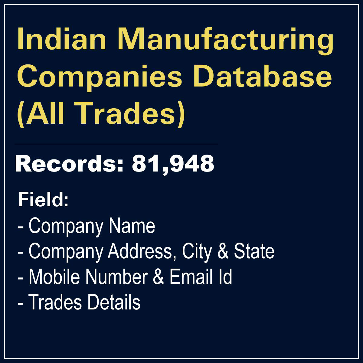 Indian Manufacturing Companies Database