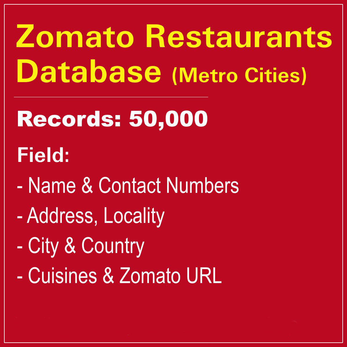 Zomato Restaurant Database