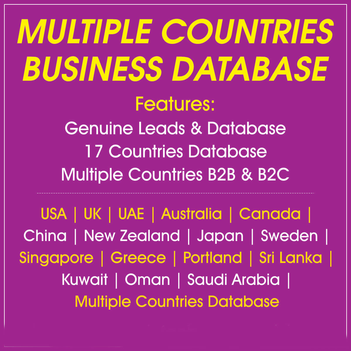 Multiple Countries B2B and B2C Database