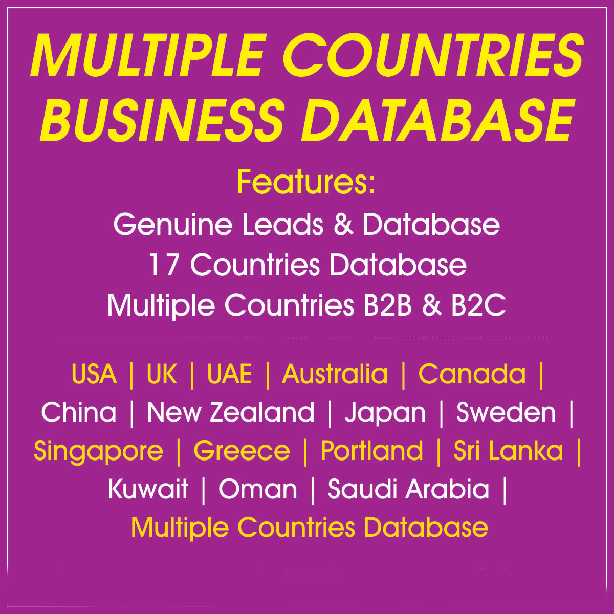 Multiple Countries B2B and B2C Database